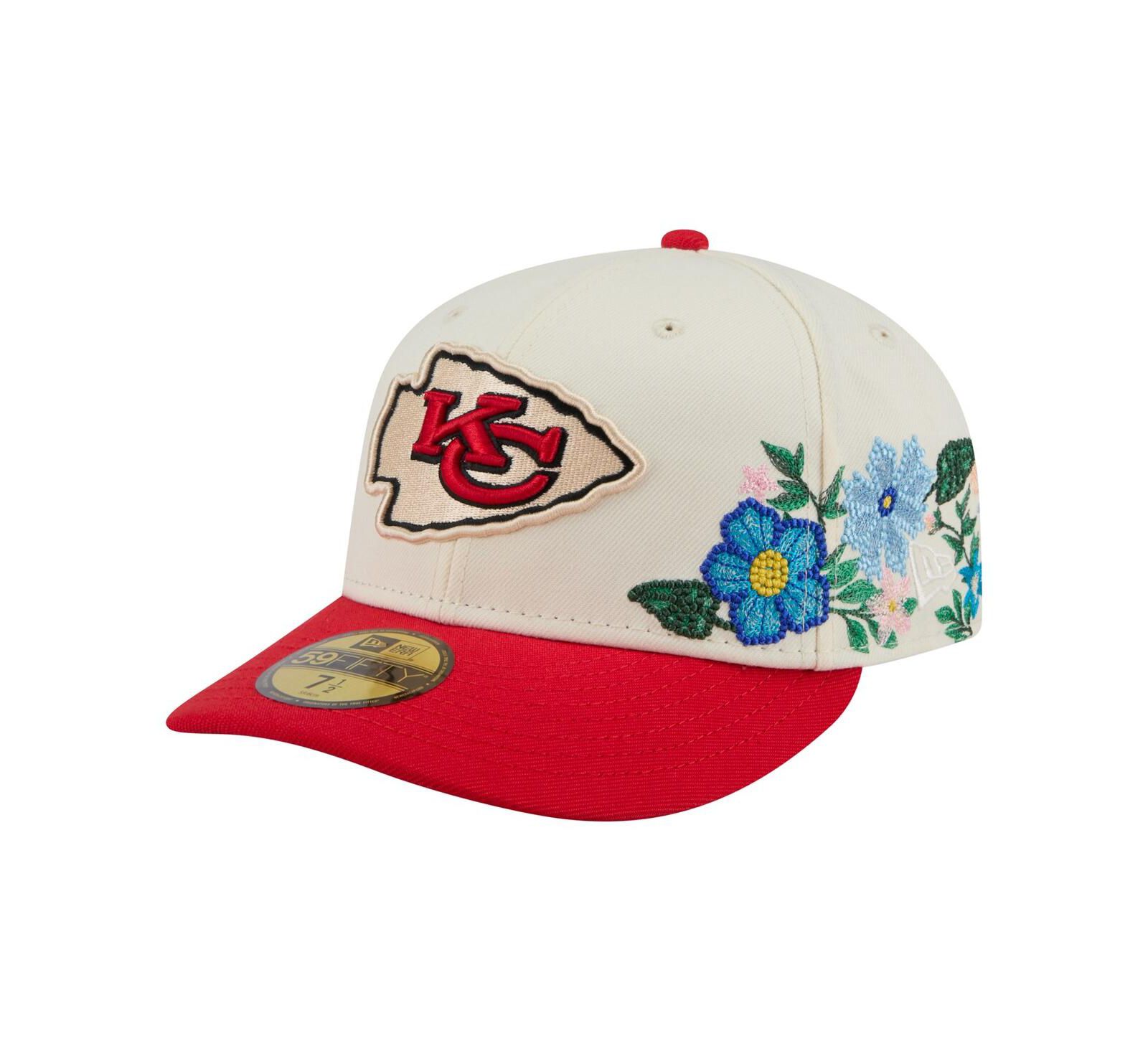 Мужская кепка New Era Cream/Red Kansas City Chiefs Tonal Floral 59FIFTY Fitted
