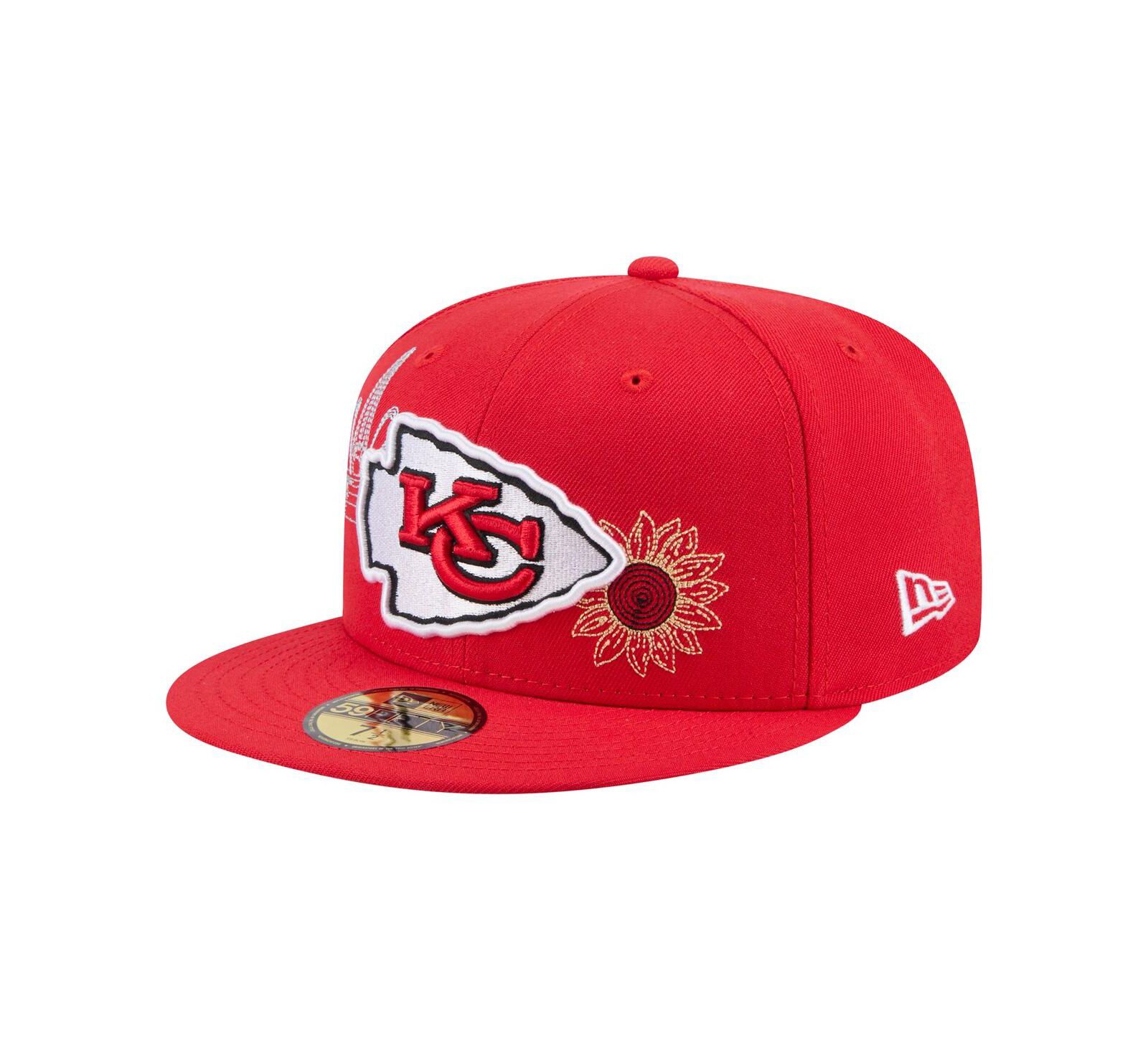 Мужская кепка New Era Red Kansas City Chiefs State Stitch 59FIFTY