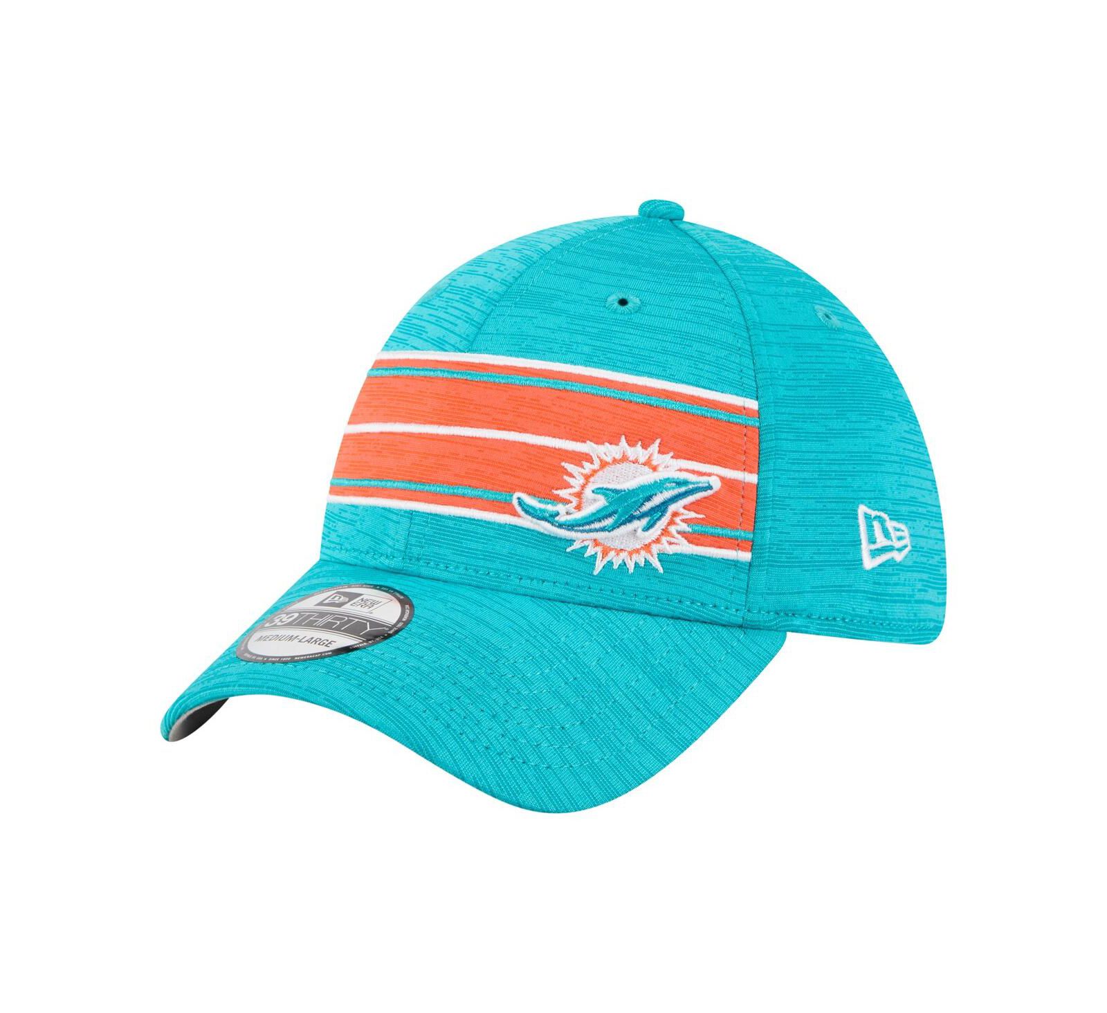 Мужская кепка New Era Miami Dolphins Stripes 39THIRTY Flex Aqua