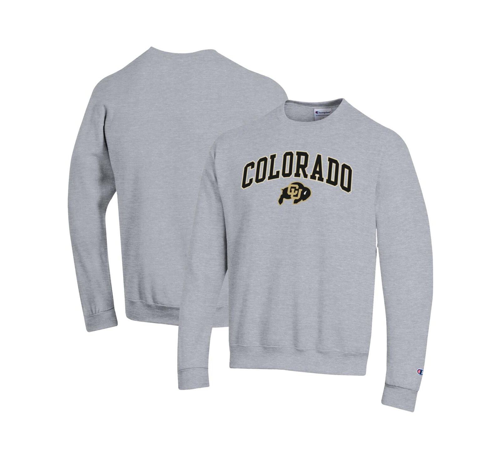 Champion Men's Heather Gray Colorado Buffaloes Arch Over Logo Pullover Sweatshirt