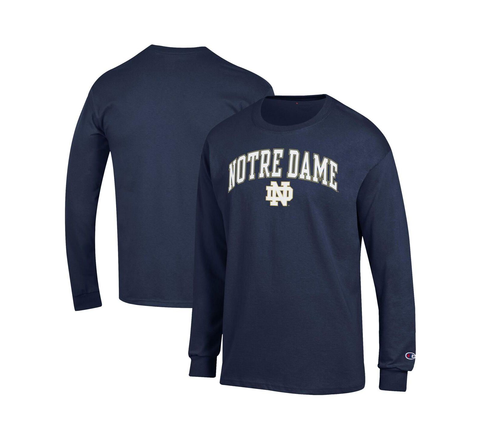 Champion Men's Navy Notre Dame Fighting Irish Arch Over Logo Long Sleeve T-Shirt