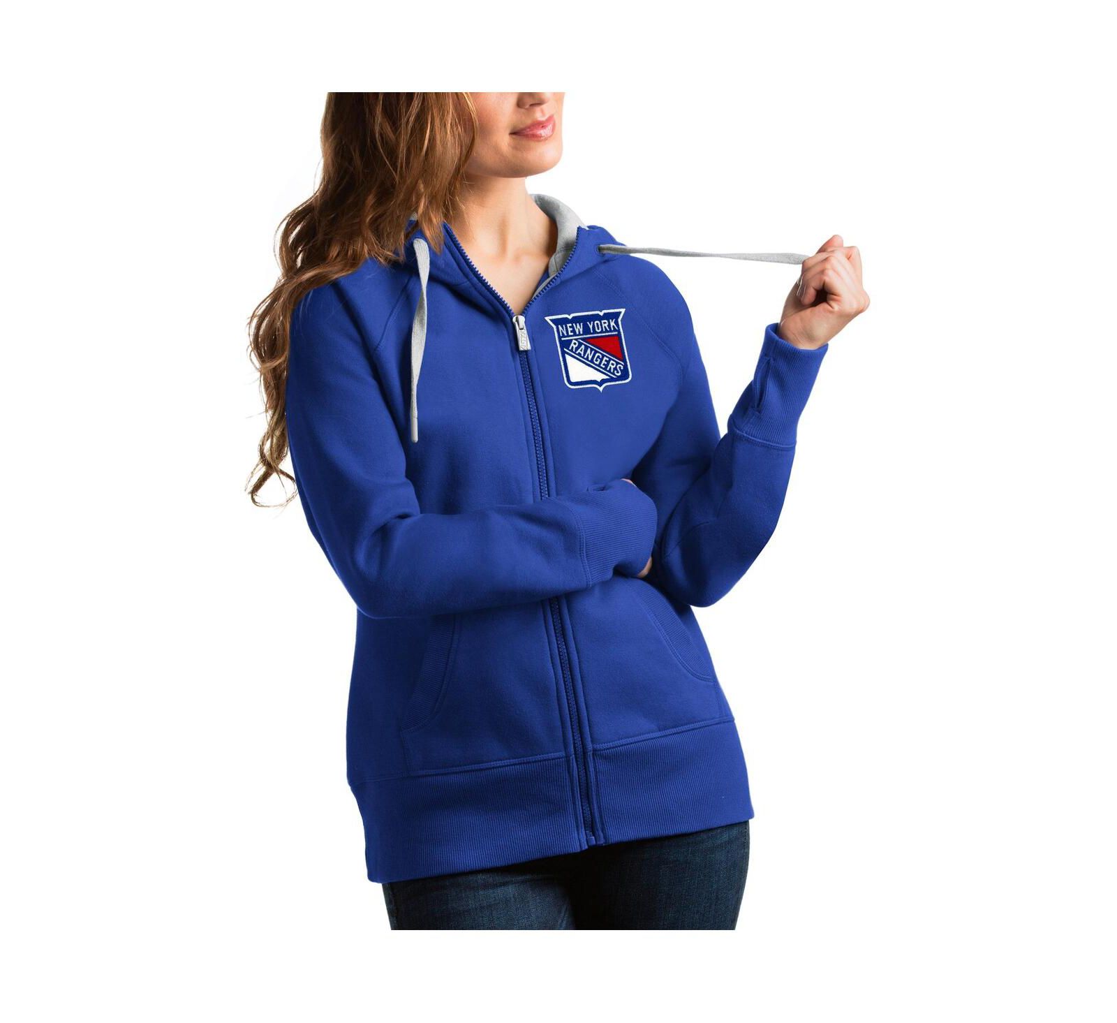 Женское худи Antigua New York Rangers Victory Full-Zip королевский синий
