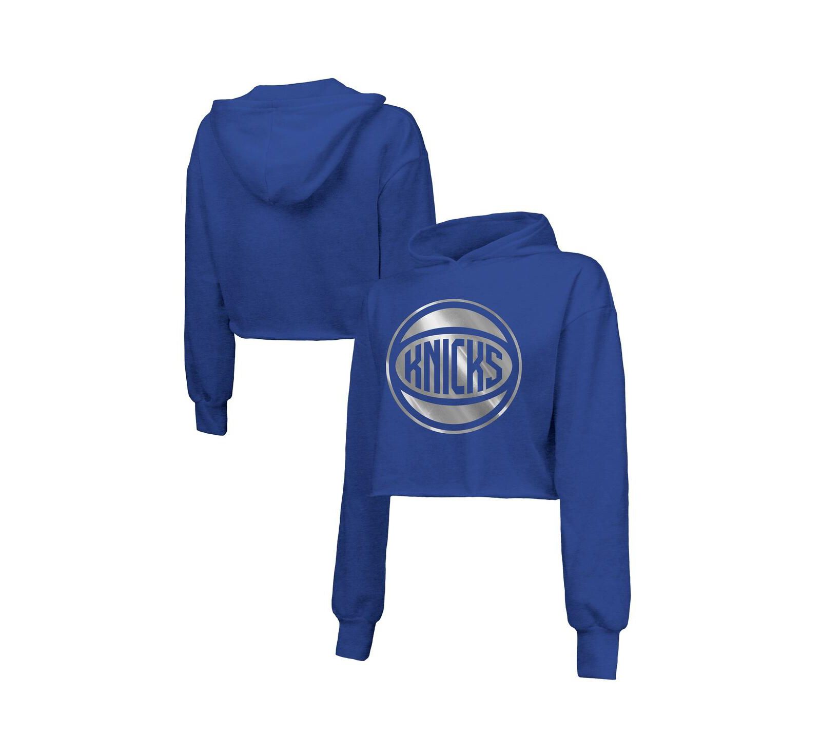 Женский укороченный худи Majestic Royal New York Knicks Tri-Blend