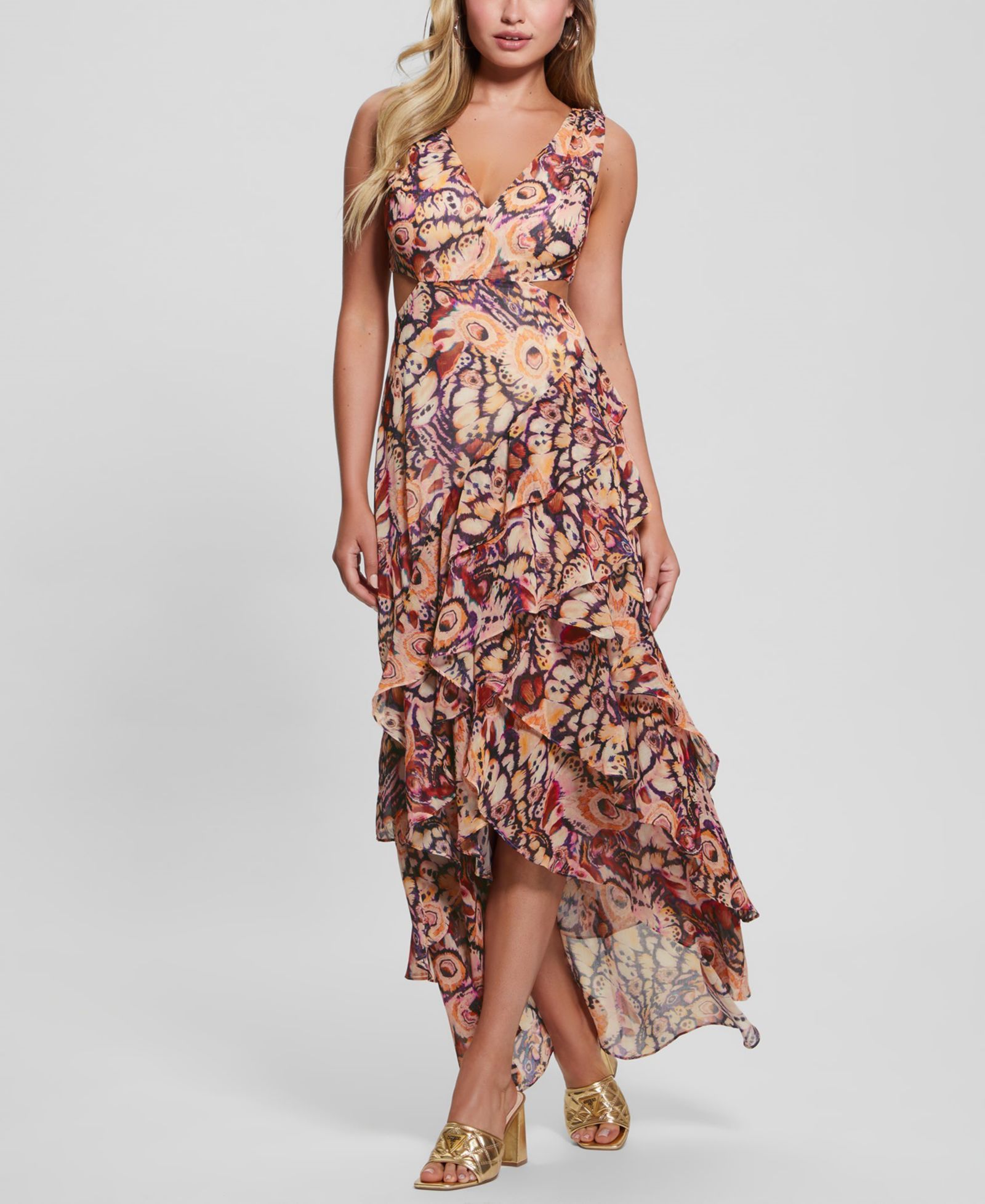 Женское шифоновое платье GUESS Ruffled High-Low