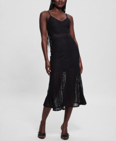 GUESS Women's Sleeveless V-Neck Midi Dress