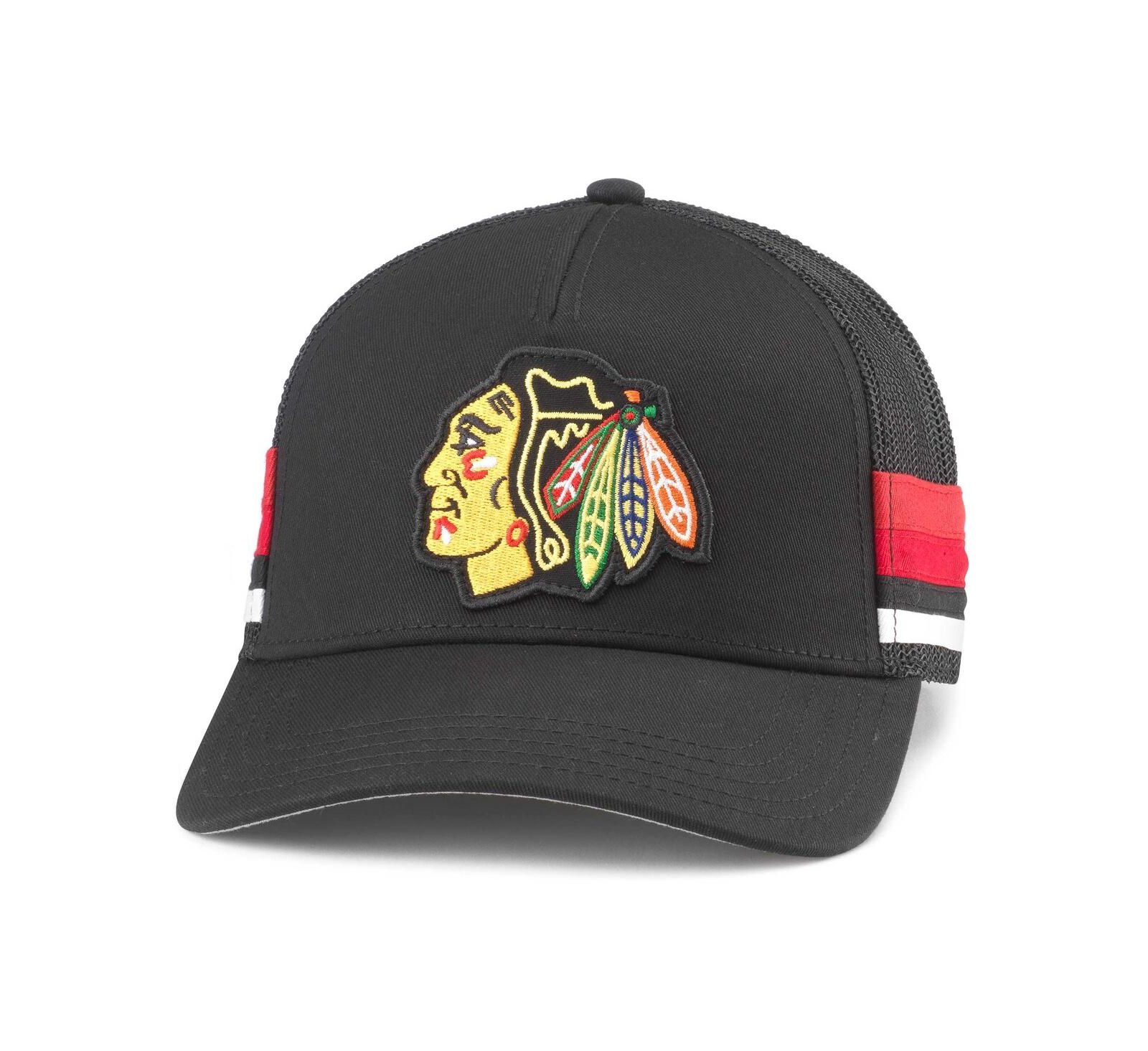 Мужская регулируемая кепка American Needle Chicago Blackhawks Hotfoot Stripes, черная