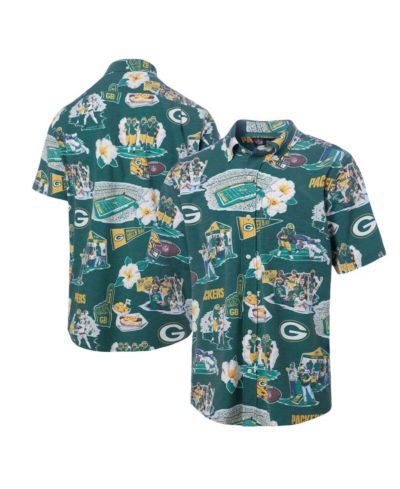 Мужская рубашка Reyn Spooner Green Green Bay Packers Scenic Button-Down