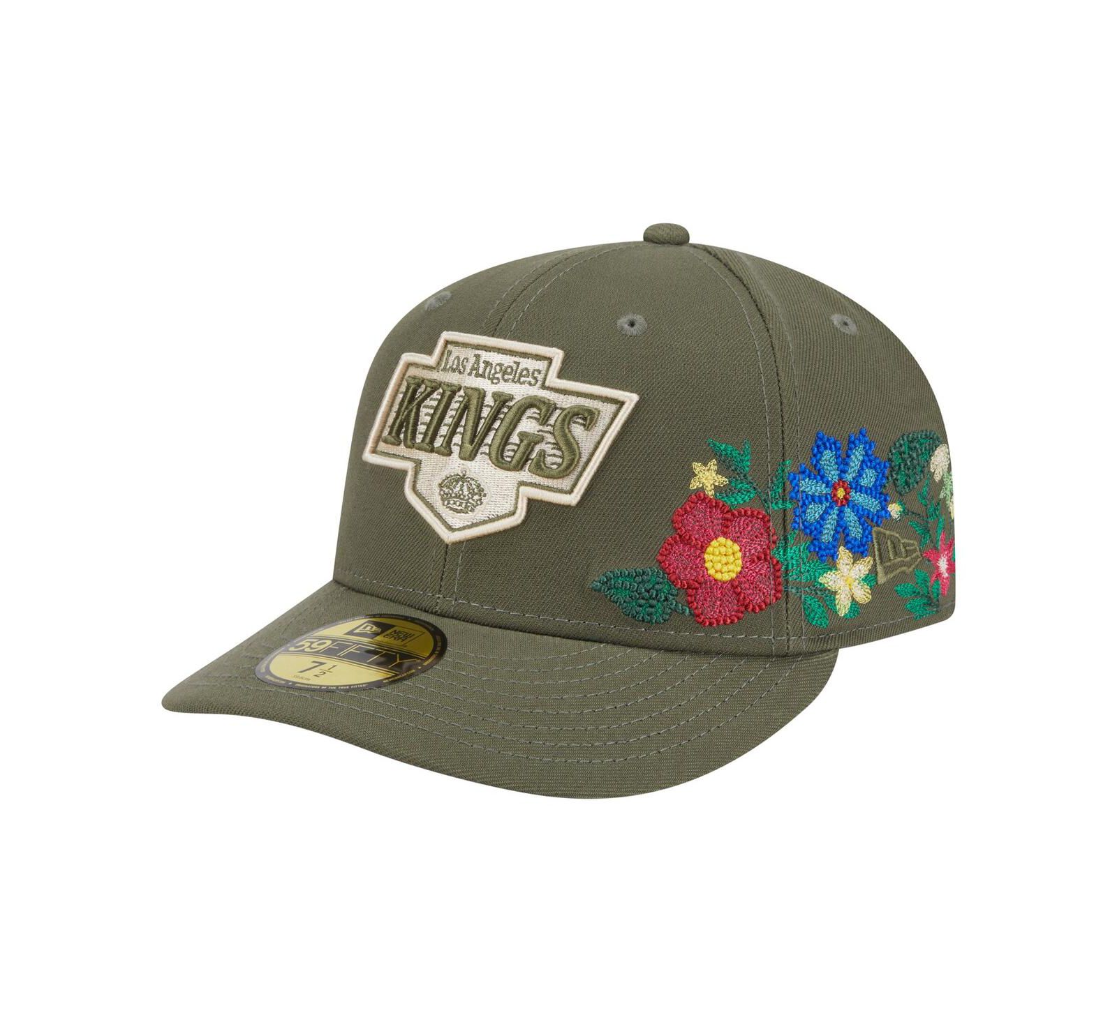 Кепка New Era 59FIFTY Los Angeles Kings Tonal Florals, мужская, оливковая