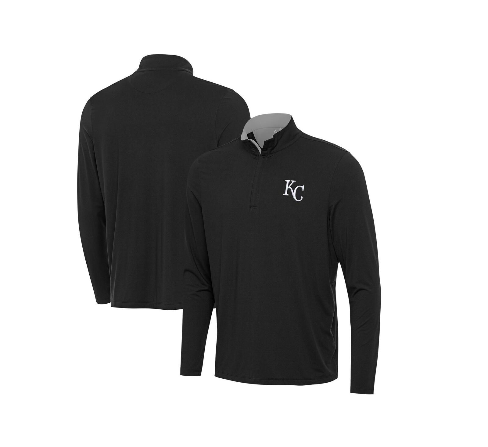 Мужской свитшот Antigua Black Kansas City Royals Content Quarter-Zip
