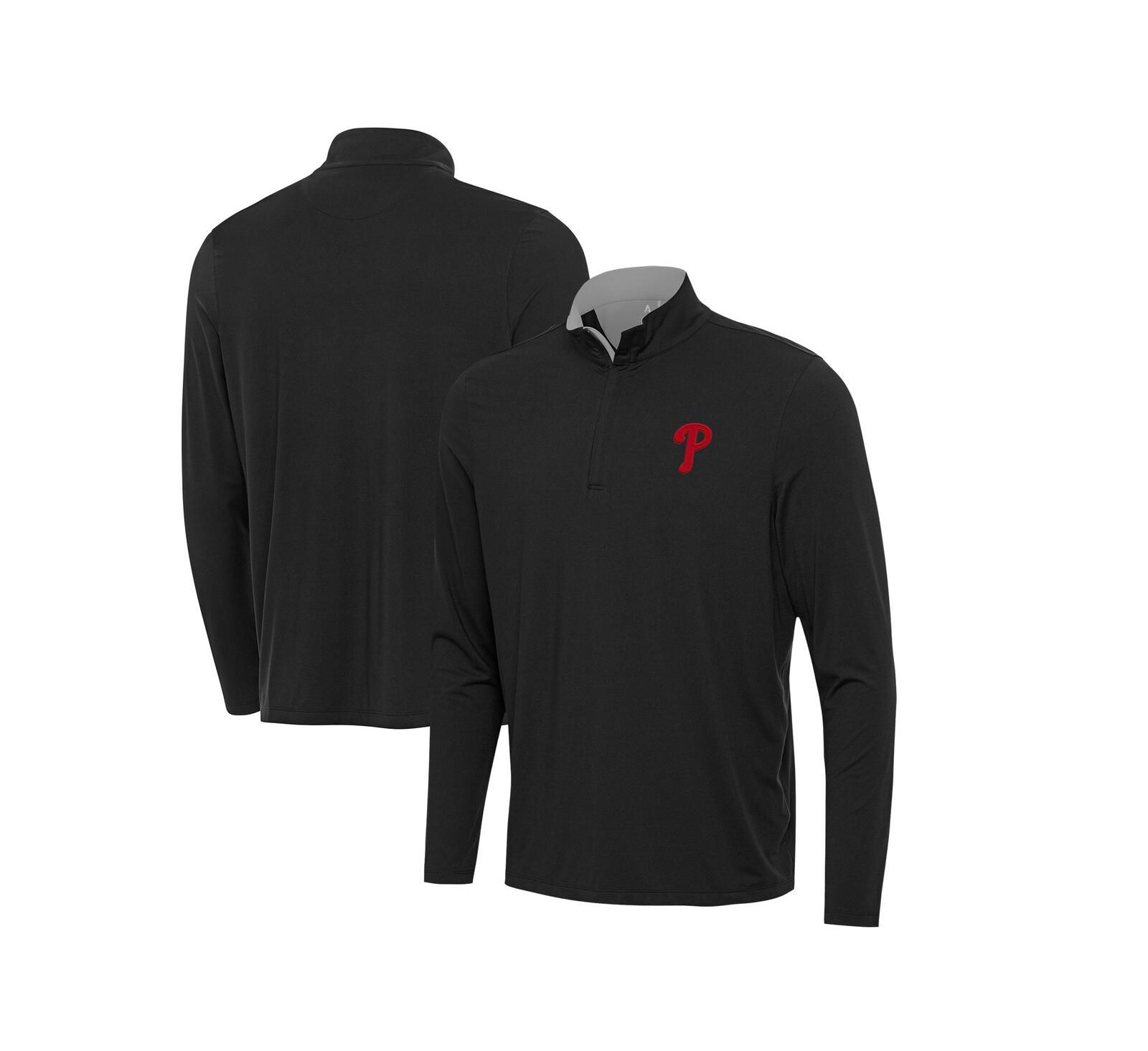 Свитшот Antigua Men's Black Philadelphia Phillies Content Quarter-Zip