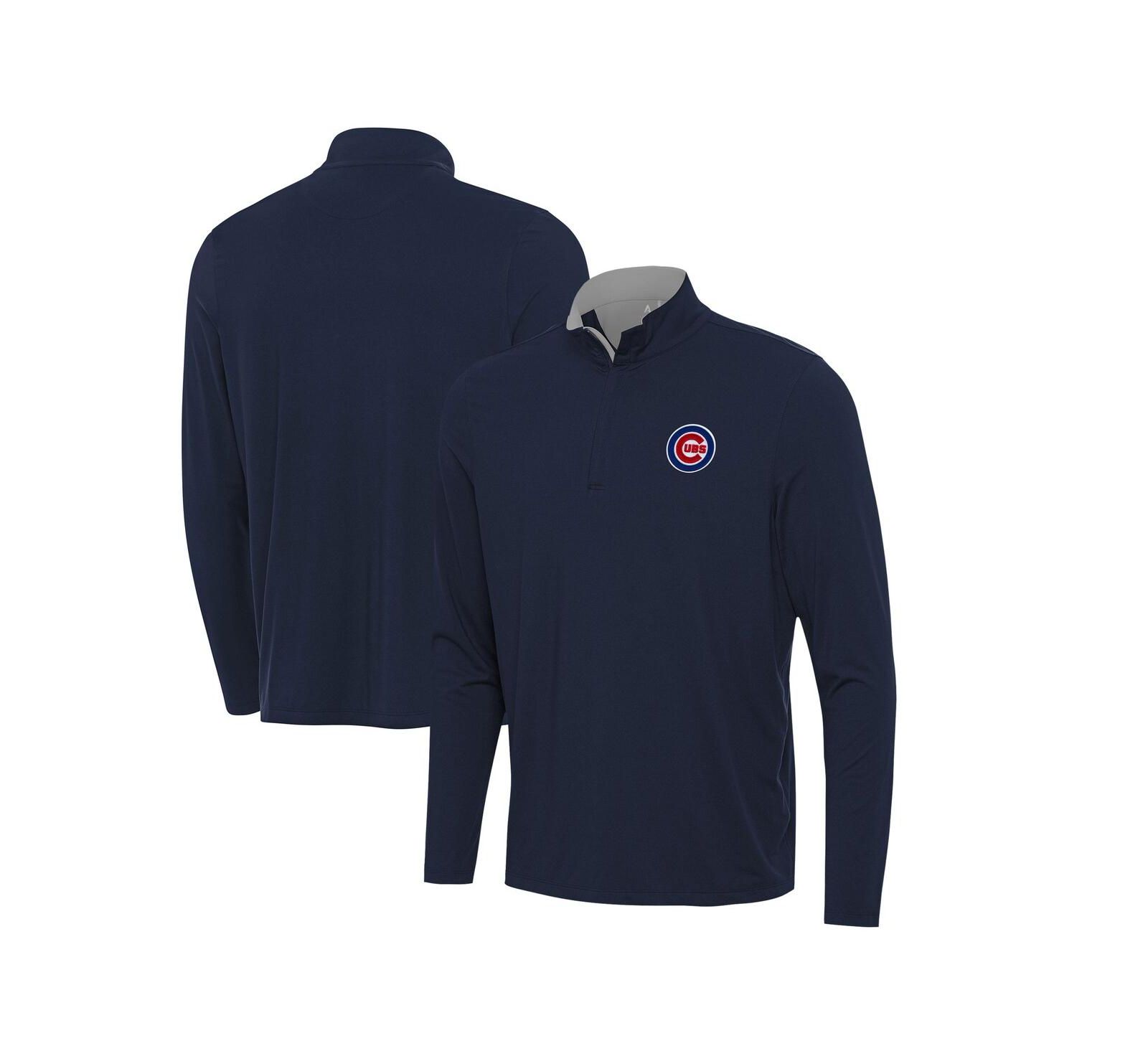 Antigua Men's Navy Chicago Cubs Content Quarter-Zip Sweatshirt