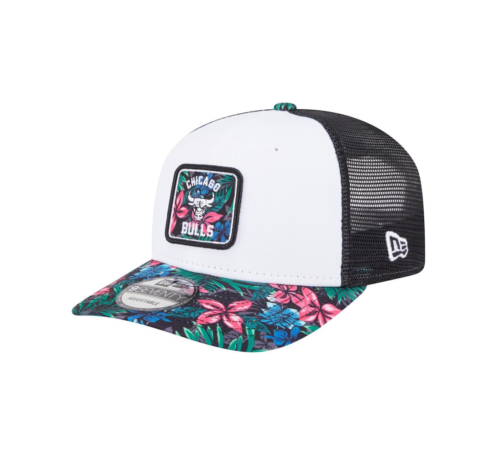 Мужская кепка New Era White Chicago Bulls Floral 9SEVENTY Adjustable