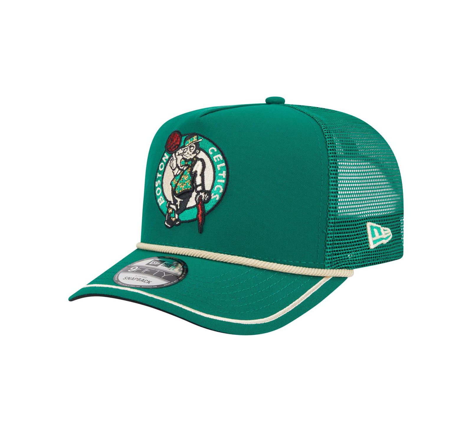 New Era Men's Kelly Green Boston Celtics Vintage Team Rope A-Frame 9FIFTY Snapback Hat