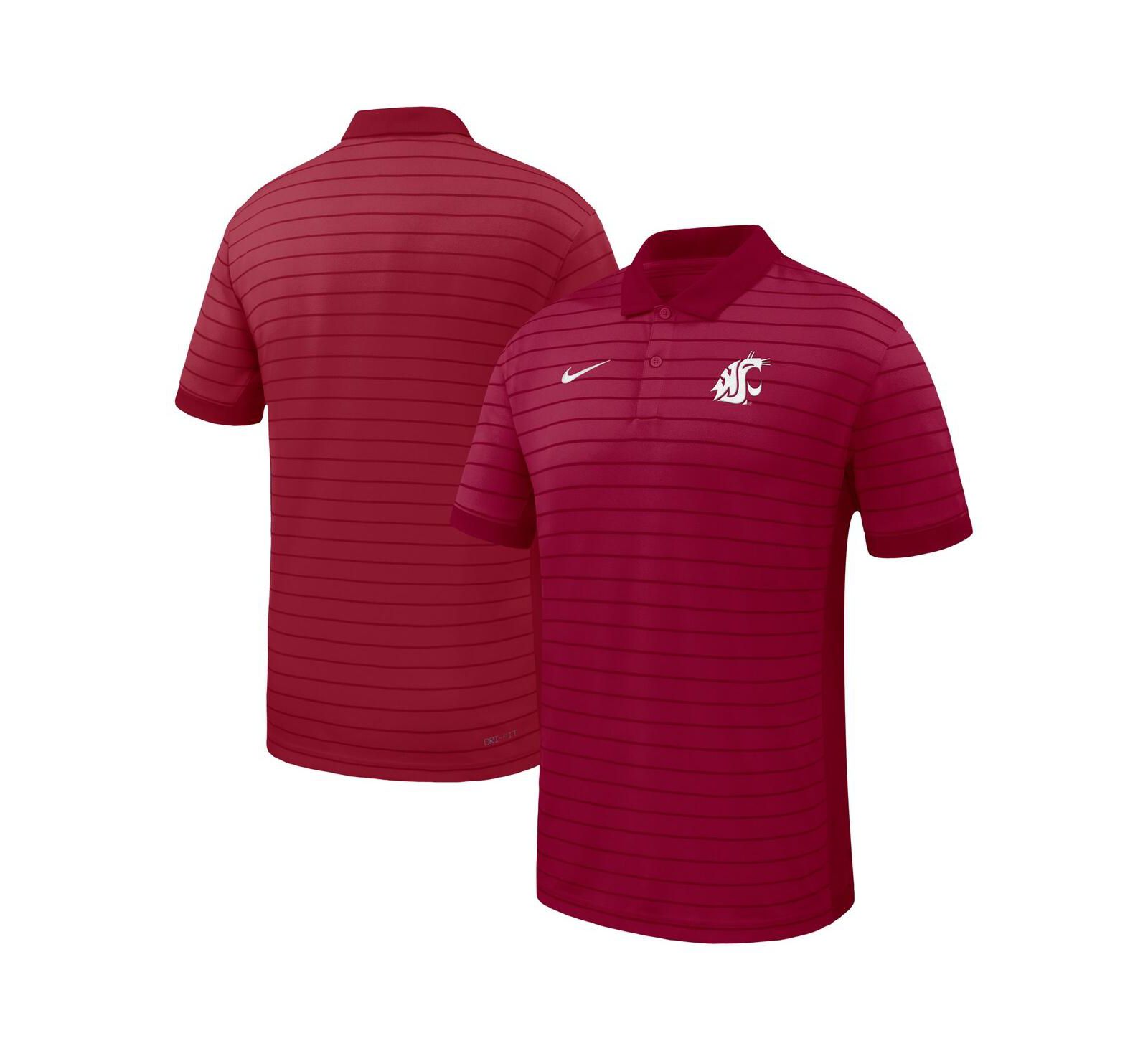 Nike Men's Crimson Washington State Cougars 2025 Early Season Coaches Sideline Victory Stripe Performance Polo Shirt