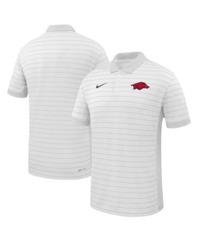 Nike Мужская спортивная футболка-поло Arkansas Razorbacks 2025 Early Season Coaches Sideline Victory Stripe White