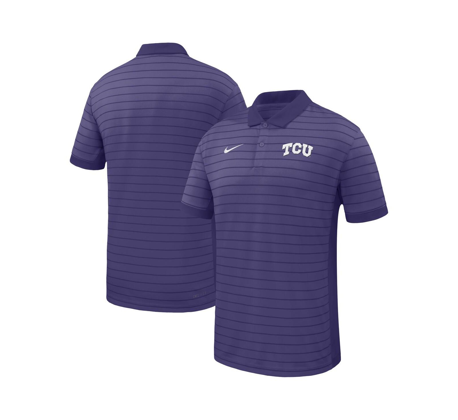 Мужская рубашка-поло Nike TCU Horned Frogs 2025 Early Season Coaches Sideline Victory Stripe Performance