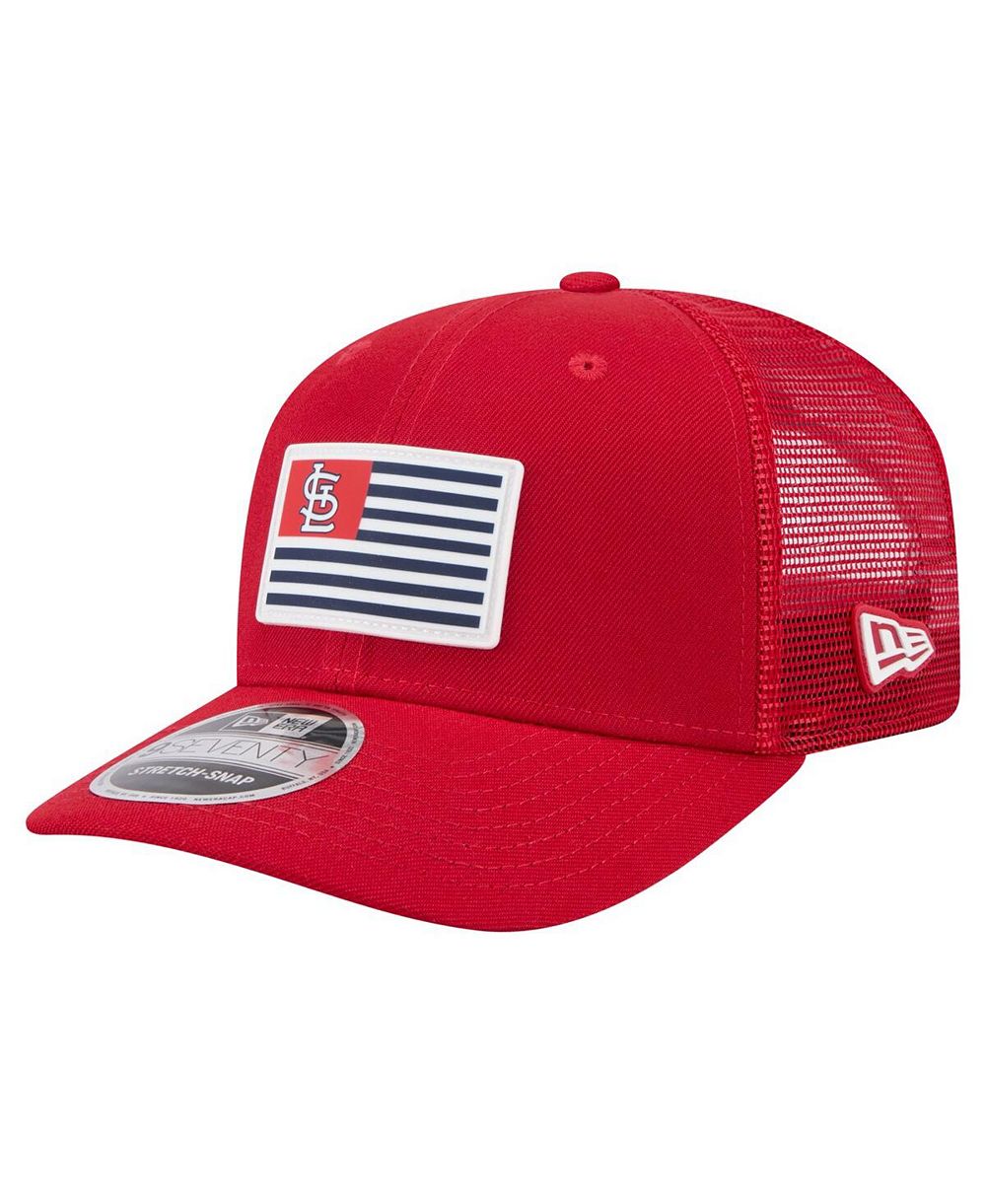 Мужская кепка New Era Red St. Louis Cardinals Flag 9SEVENTY Stretch-Snap