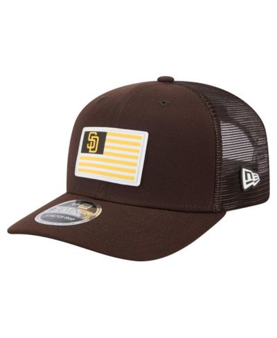 Мужская кепка New Era Brown San Diego Padres Flag 9SEVENTY Stretch-Snap Hat