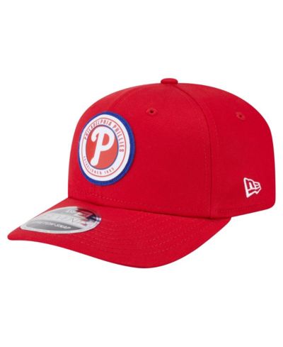 Мужская бейсболка New Era Red Philadelphia Phillies Circle Patch 9SEVENTY Stretch-Snap