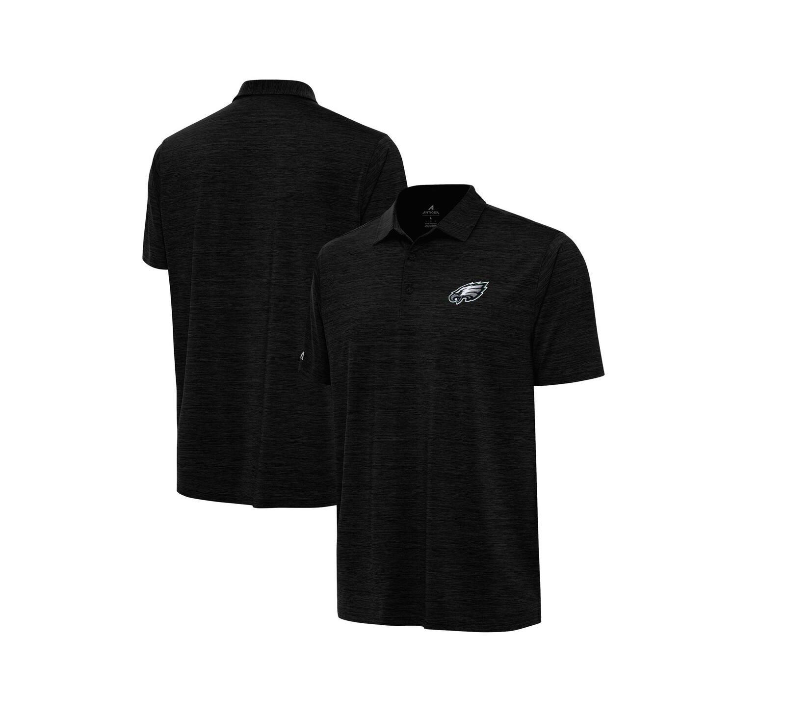 Antigua Men's Heather Black Philadelphia Eagles Layout Polo Shirt