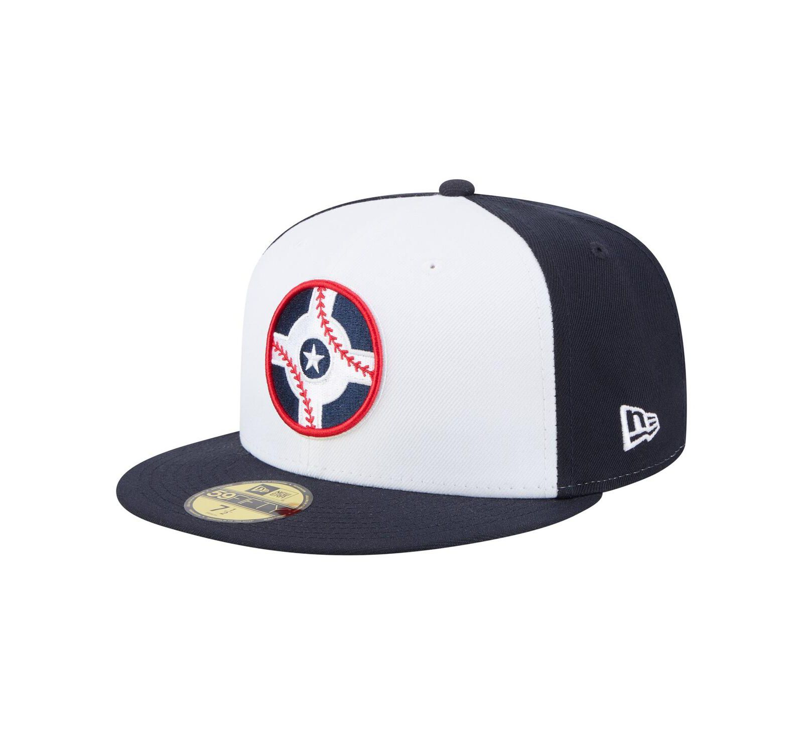 Мужская кепка New Era White/Navy Indianapolis Indians Authentic Collection 59FIFTY Fitted