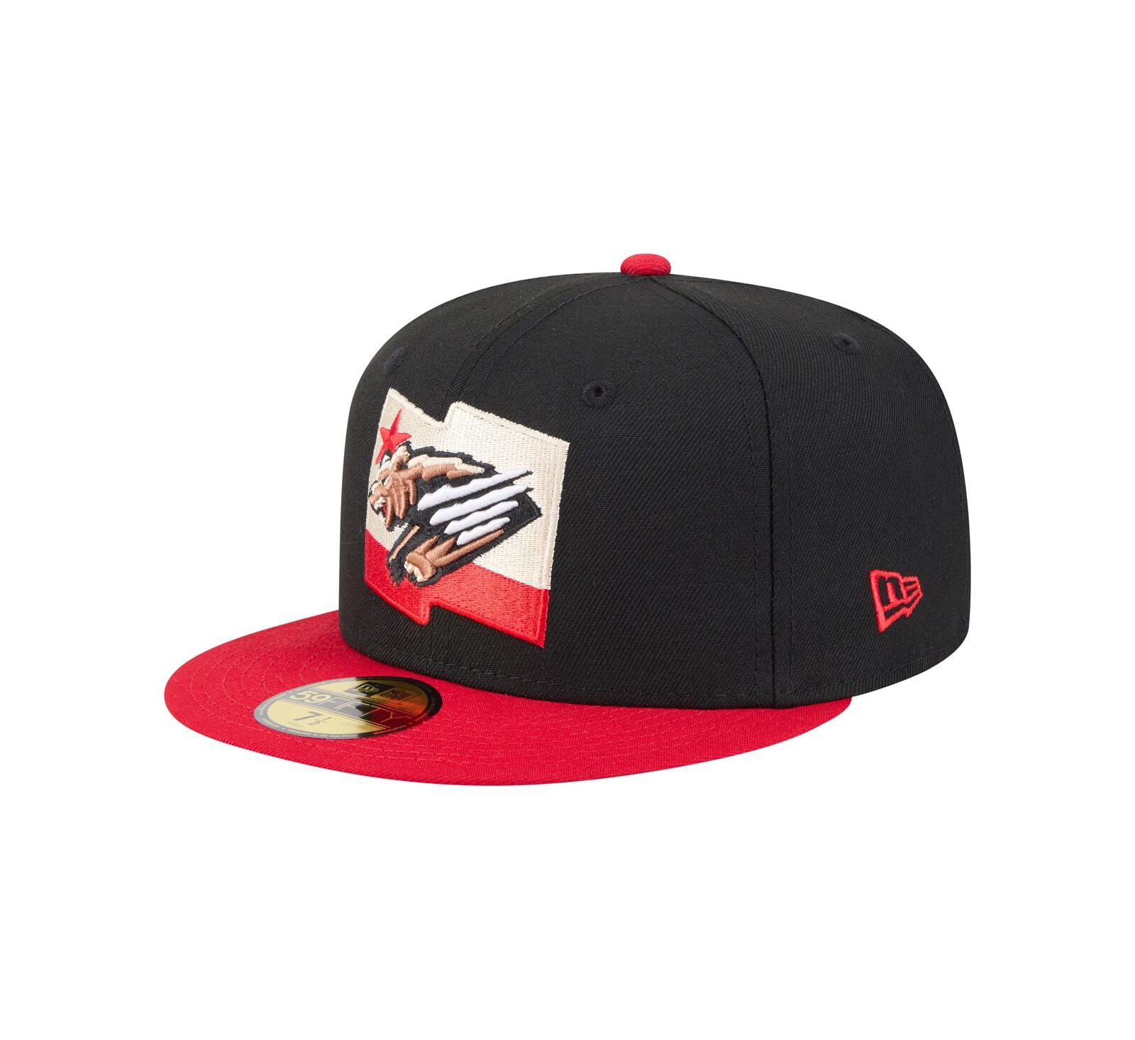 Мужская кепка New Era Black/Red Fresno Grizzlies Authentic Collection 59FIFTY Fitted