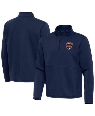 Antigua Men's Navy Florida Panthers Twist Quarter-Zip Pullover Jacket