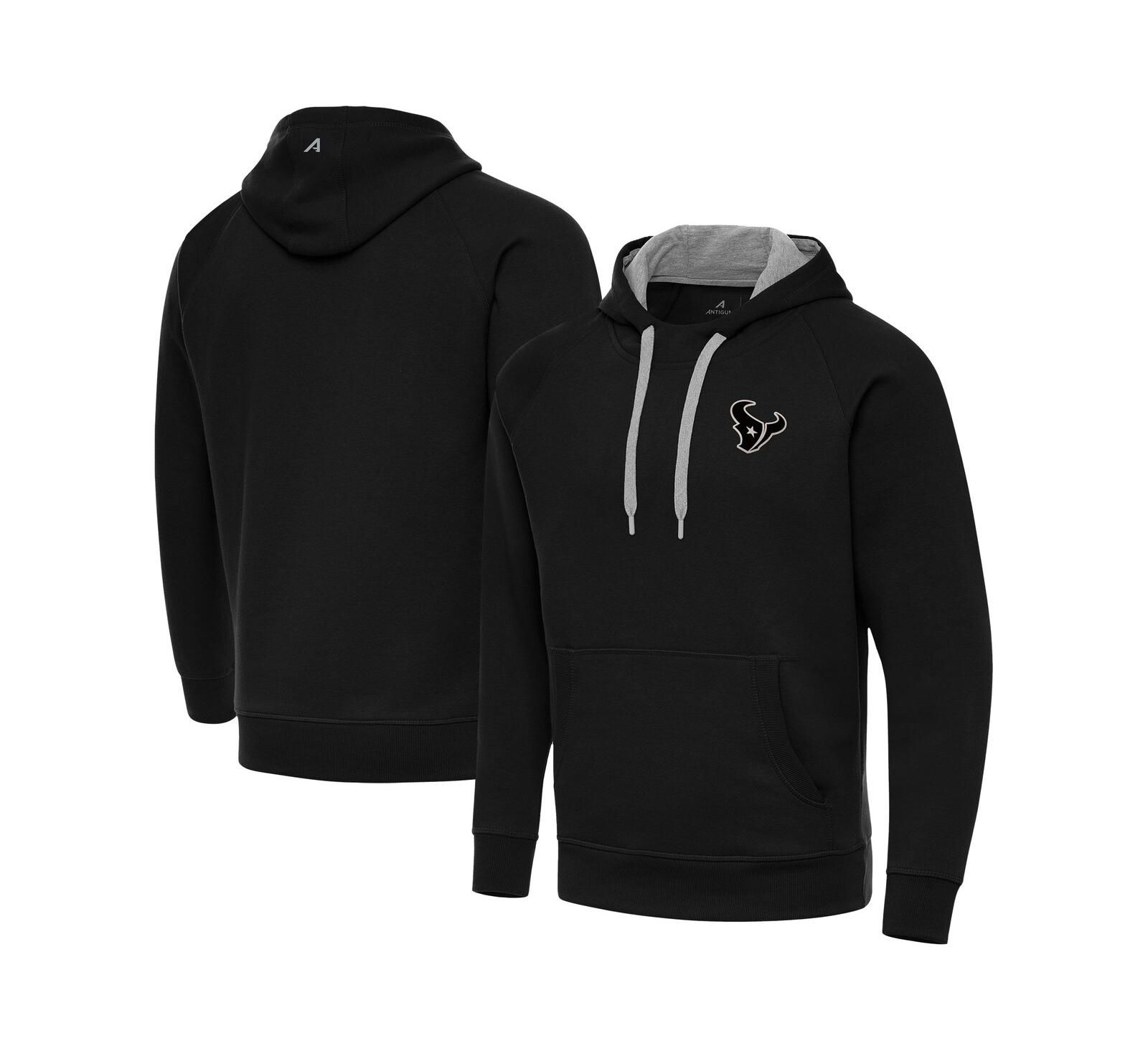 Antigua Мужское черное худи pullover Houston Texans Brushed Carbon Victory