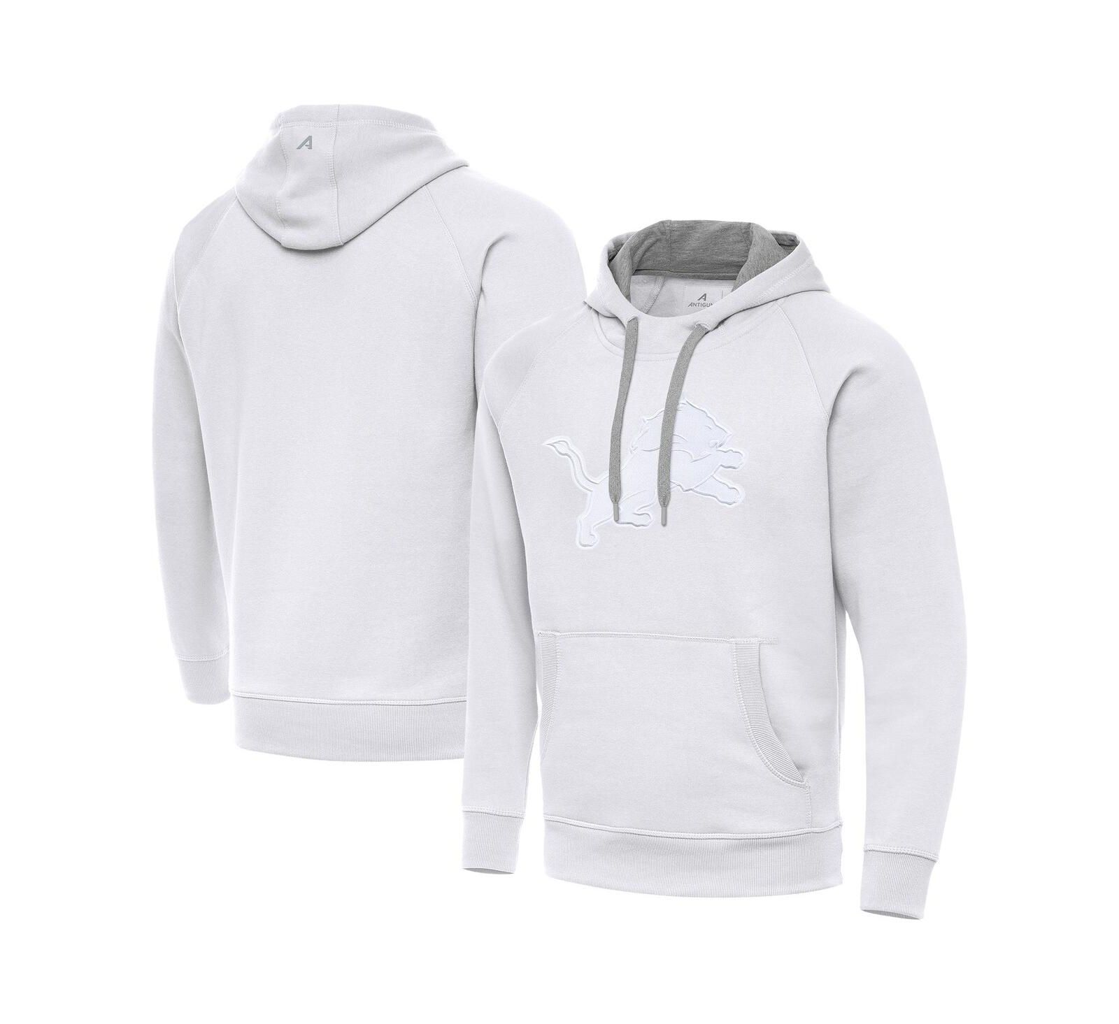 Мужское белое худи Antigua Detroit Lions Victory Pullover