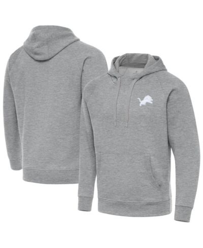 Мужское худи Antigua Heather Gray Detroit Lions Victory Pullover