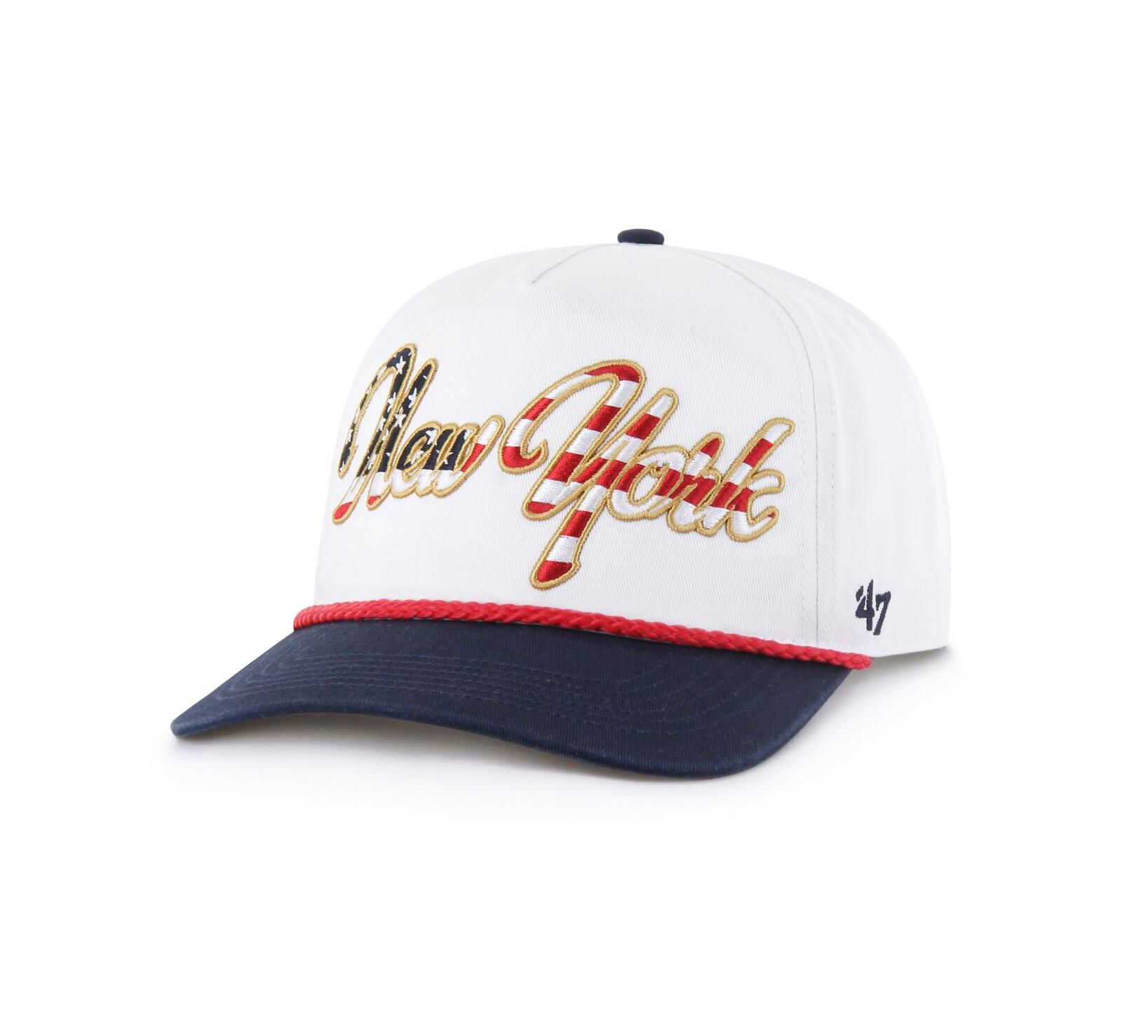 '47 Brand Men's White New York Yankees Patriotic Overhand Hitch Adjustable Hat