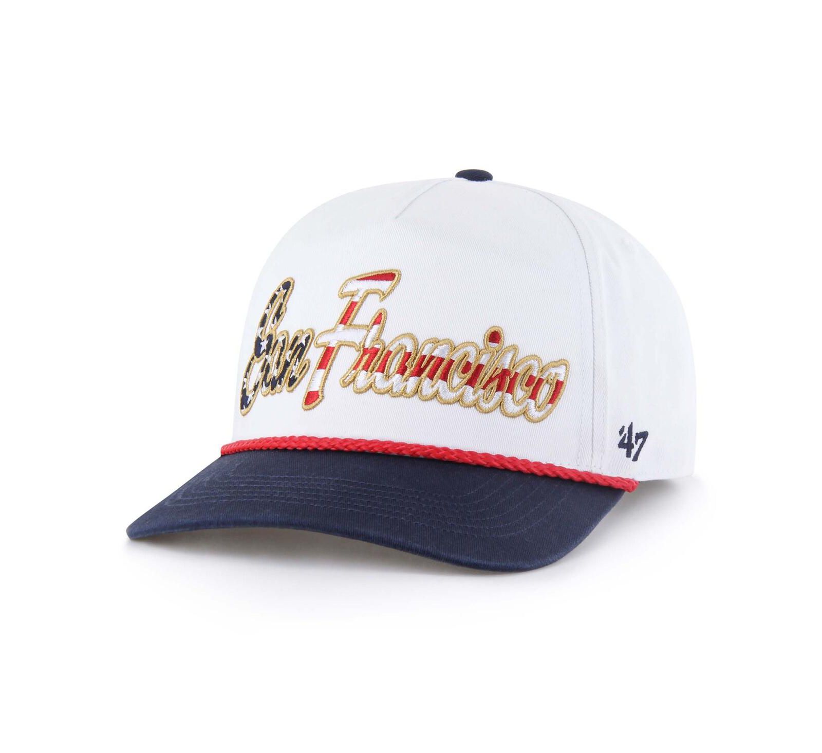 '47 Brand Men's White San Francisco Giants Patriotic Overhand Hitch Adjustable Hat