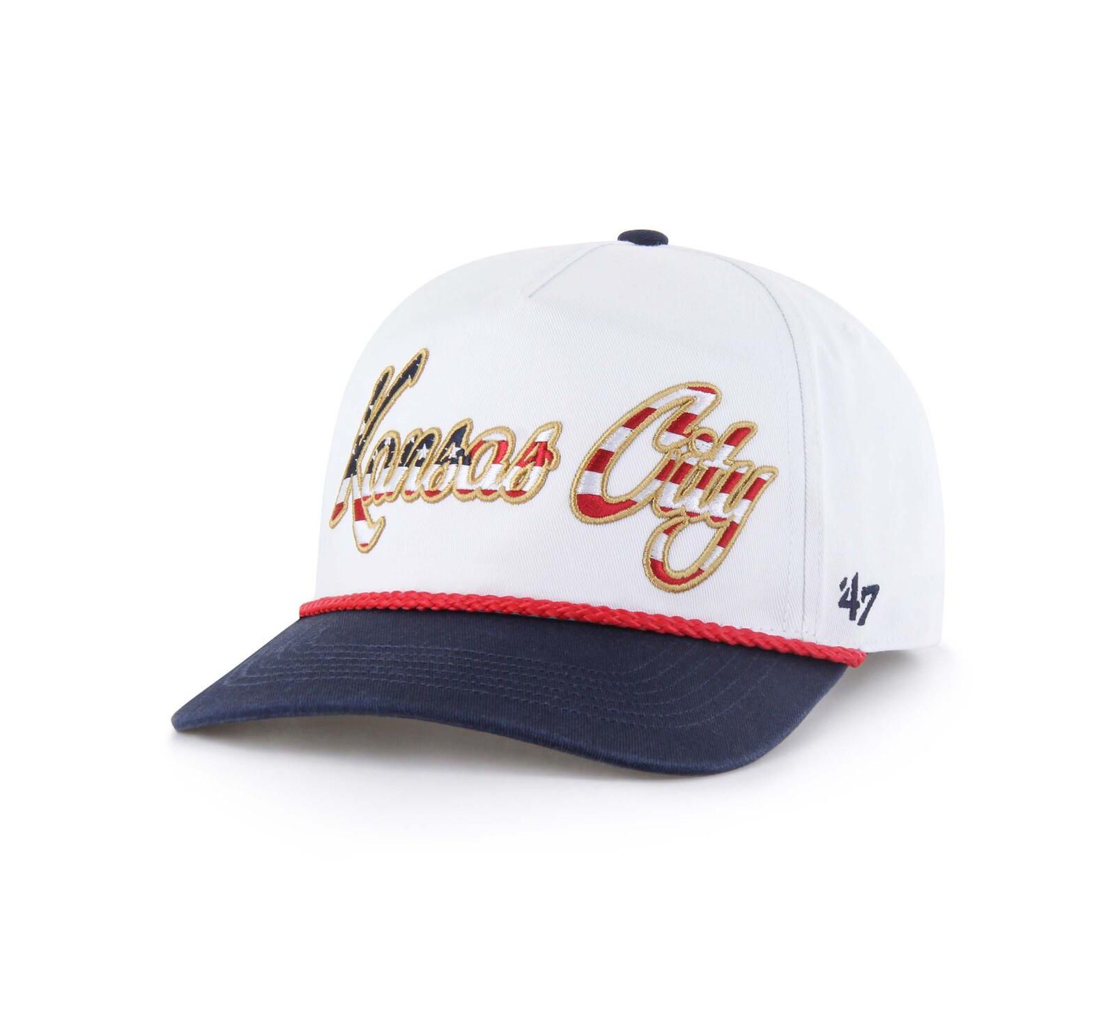 '47 Brand Men's White Kansas City Royals Patriotic Overhand Hitch Adjustable Hat