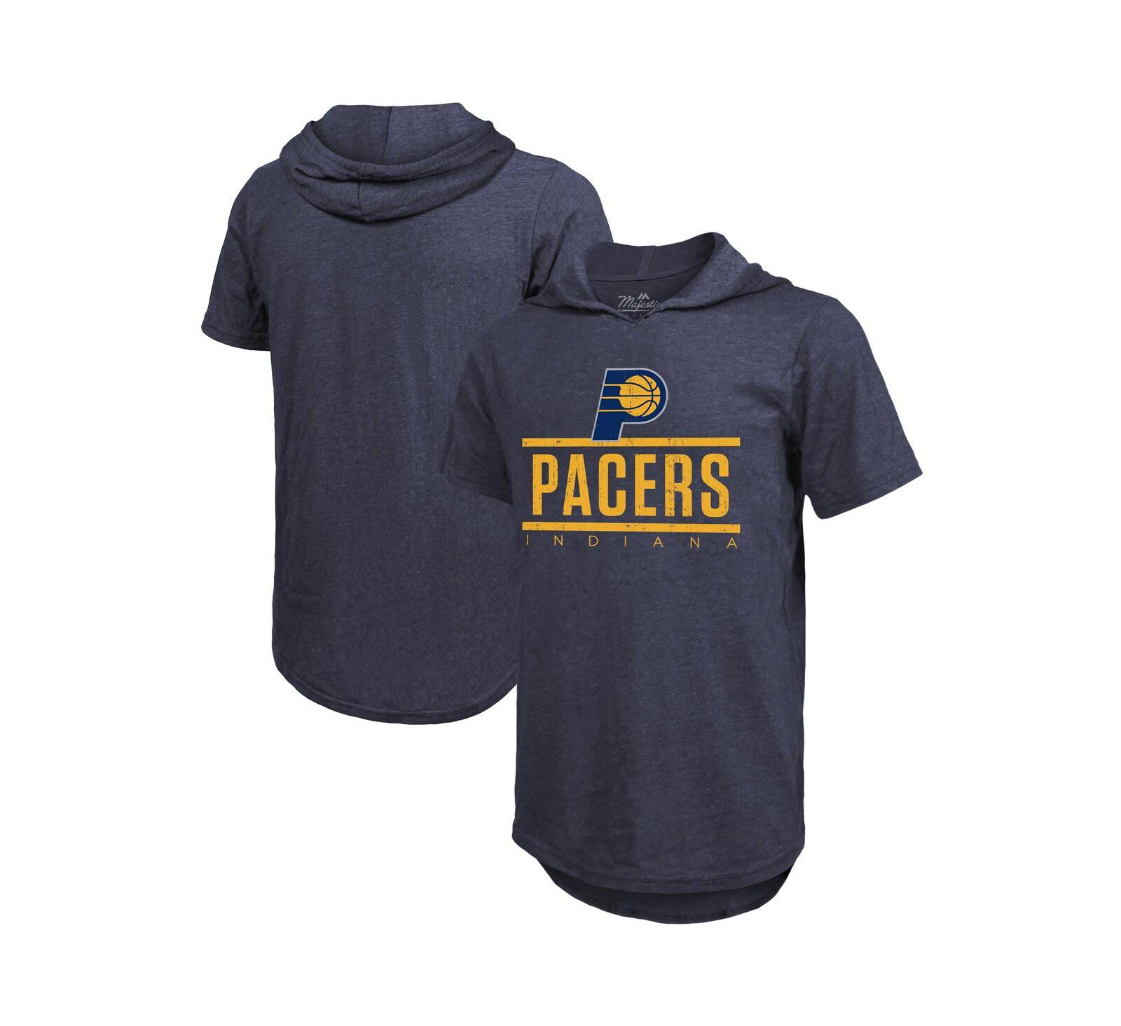 Majestic Men's Navy Indiana Pacers Tri-Blend Hoodie T-Shirt