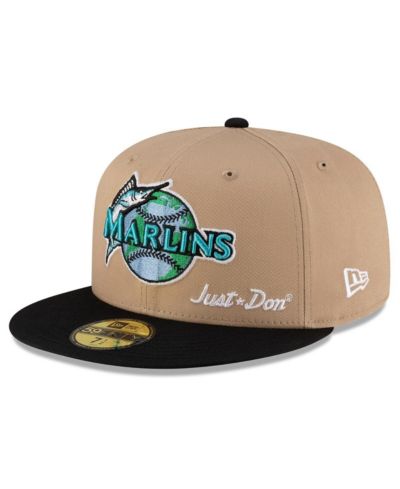 Кепка New Era x Just Don Men's Light Beige/Black Florida Marlins Just Don x Earth Day 59FIFTY Fitted