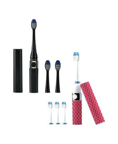 Набор портативных звуковых зубных щеток Pursonic Black & Pink