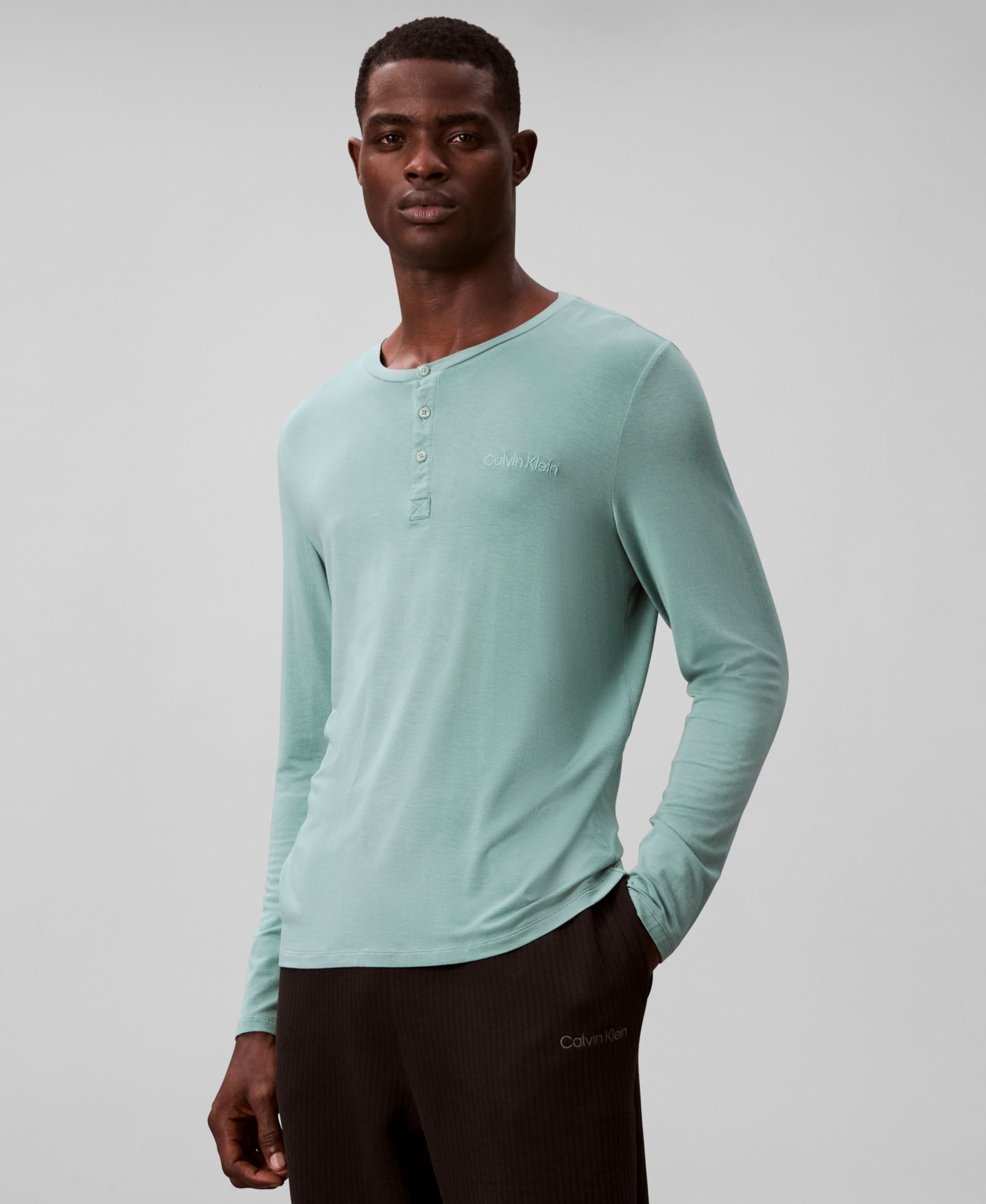 Calvin Klein Men's Henley Neck Sleep Top