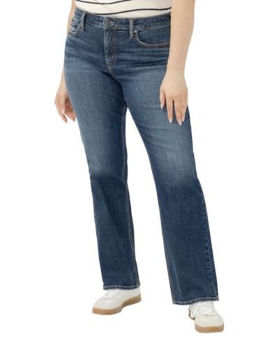 Silver Jeans Co. Plus Size Elyse Mid Rise Comfort Fit Bootcut Jeans
