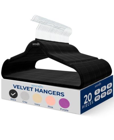 Вешалки SereneLife 20 Pcs. Velvet Hangers - Non-Slip, Sturdy, and Heavy Duty Coat Set with 360° Swivel Hook for Clothes
