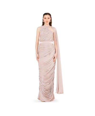 AMRI платье Asymmetric Cutout Ruched с одним рукавом-кейпом