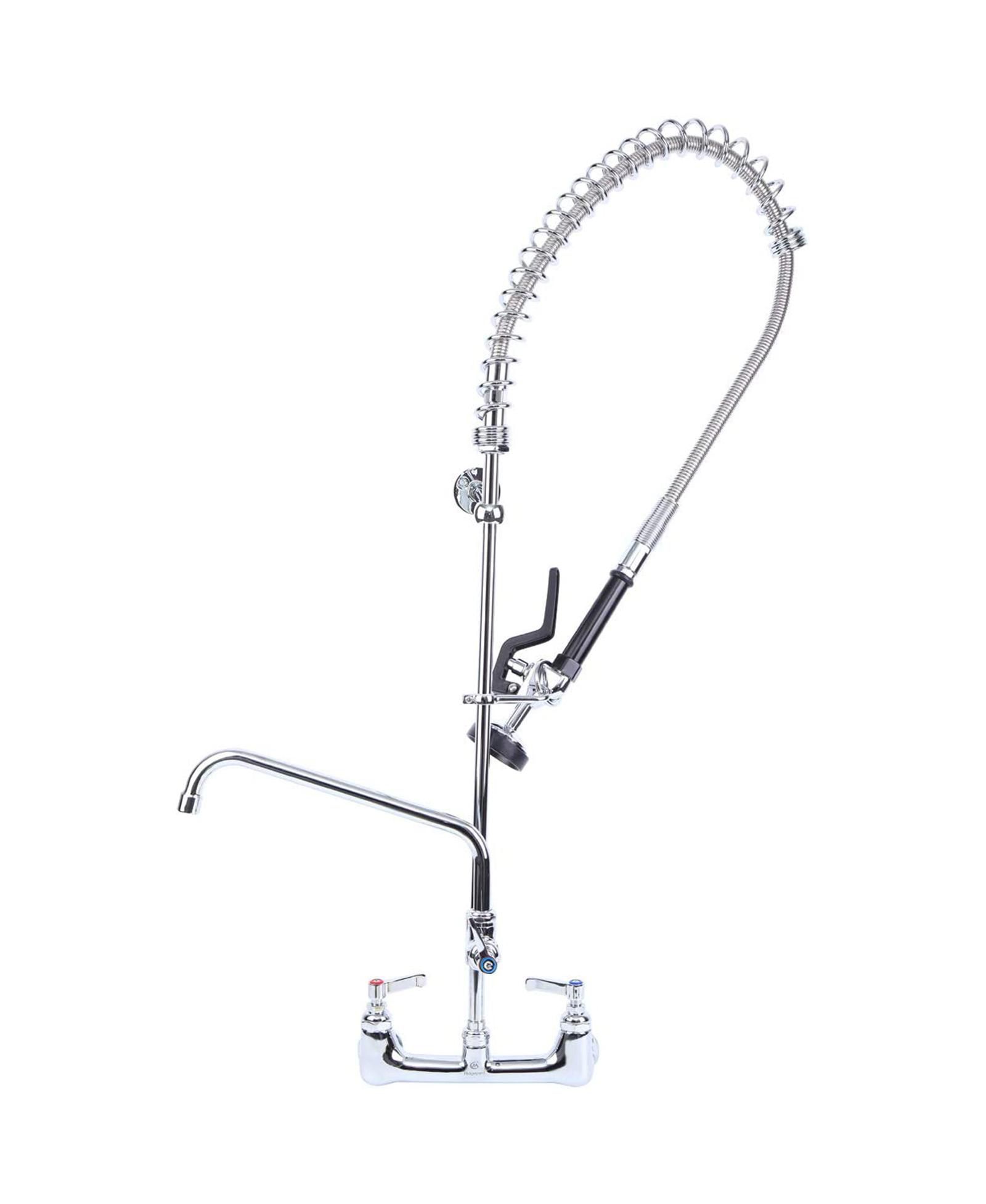 Кухонный смеситель Greenspring Commercial Restaurant Pull Down 2-Handle Wall Mount Pre-Rinse Spray Utility Polished Chrome