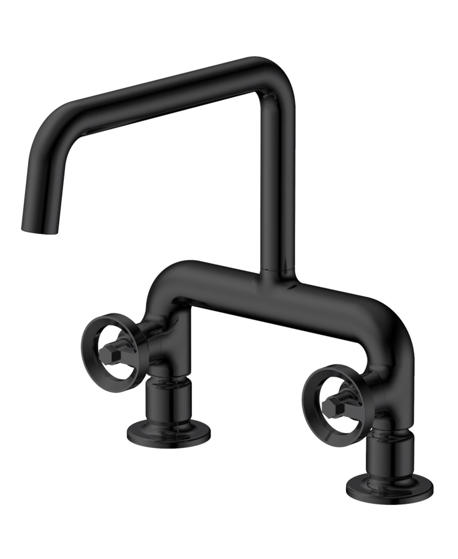 Greenspring 2-Handle 2 Holes Deck Mount Modern Kitchen Faucet With 360 ° Swivel Spout