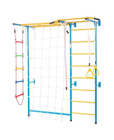 Детский спортивный комплекс Slickblue 7 in 1 Steel Indoor Wall Gym с лестницей, горкой и качелями
