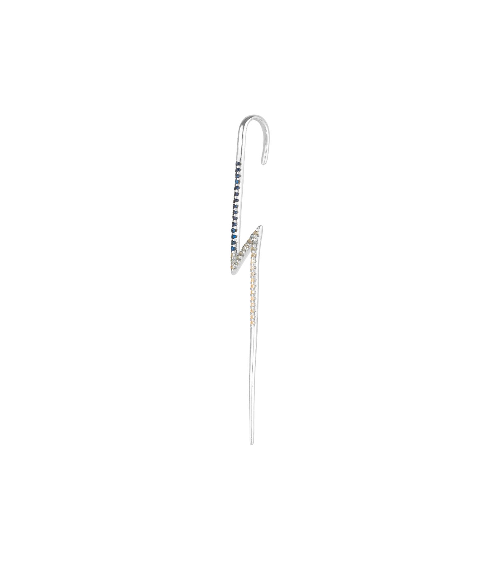 Spero London True Lightning Gemstones Sterling Bolt Ear Crawler