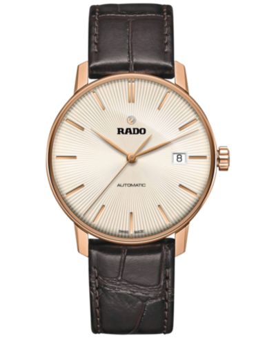 Мужские часы Rado Coupole Classic, автоматические, кожаный ремешок темно-коричневого цвета, 38mm R22861115