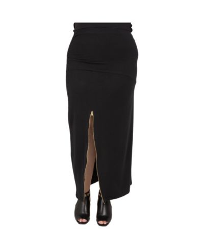 Poetic Justice Plus Size Zip-Up Slits Maxi Skirt