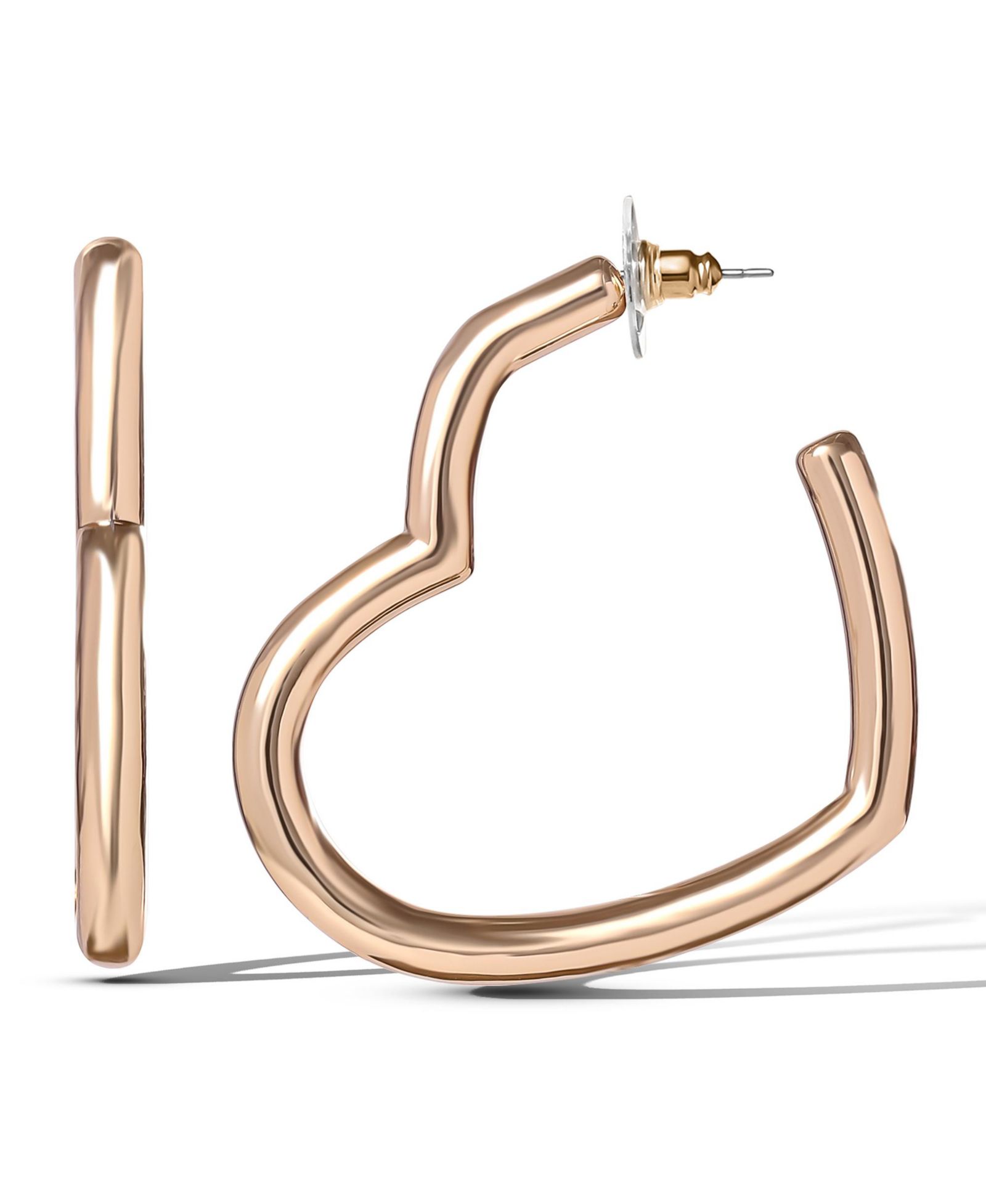 Серьги-кольца Jessica Simpson Open Heart Thin Wire