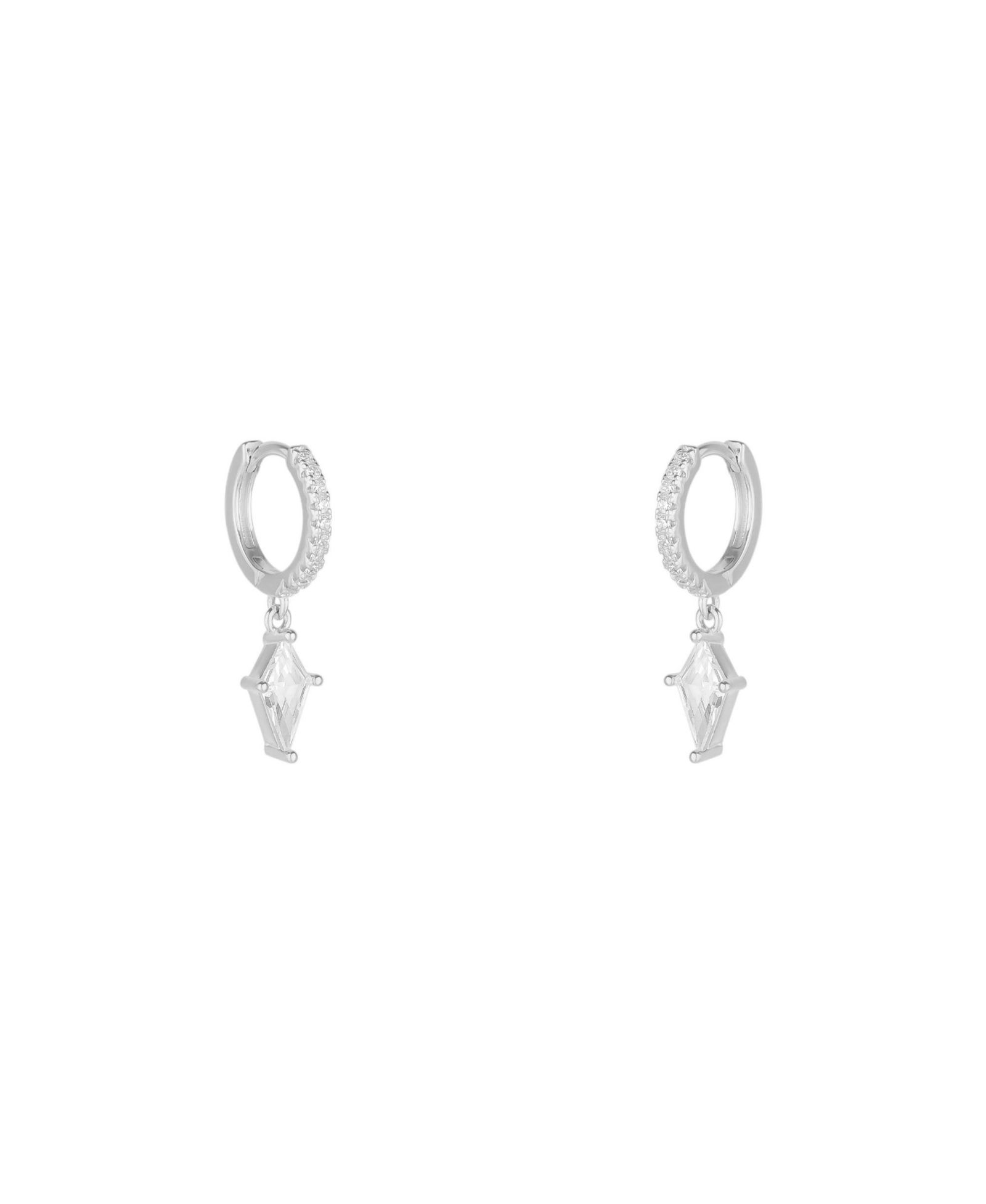 Серьги-кольца Spero London Sterling Triangle Pave Spike Hoop