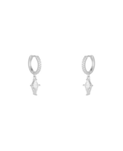 Серьги-кольца Spero London Sterling Triangle Pave Spike Hoop