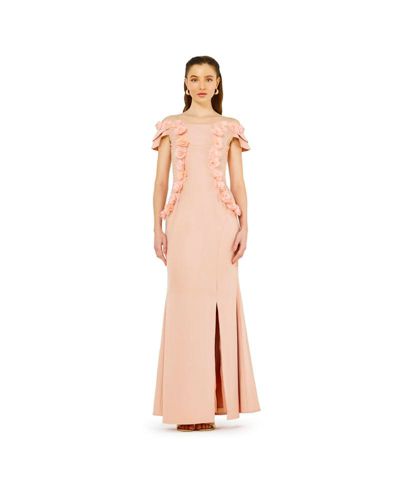 AMRI Женские кружевные цветочные узорчатые Off-The-Shoulder Crepe Gown